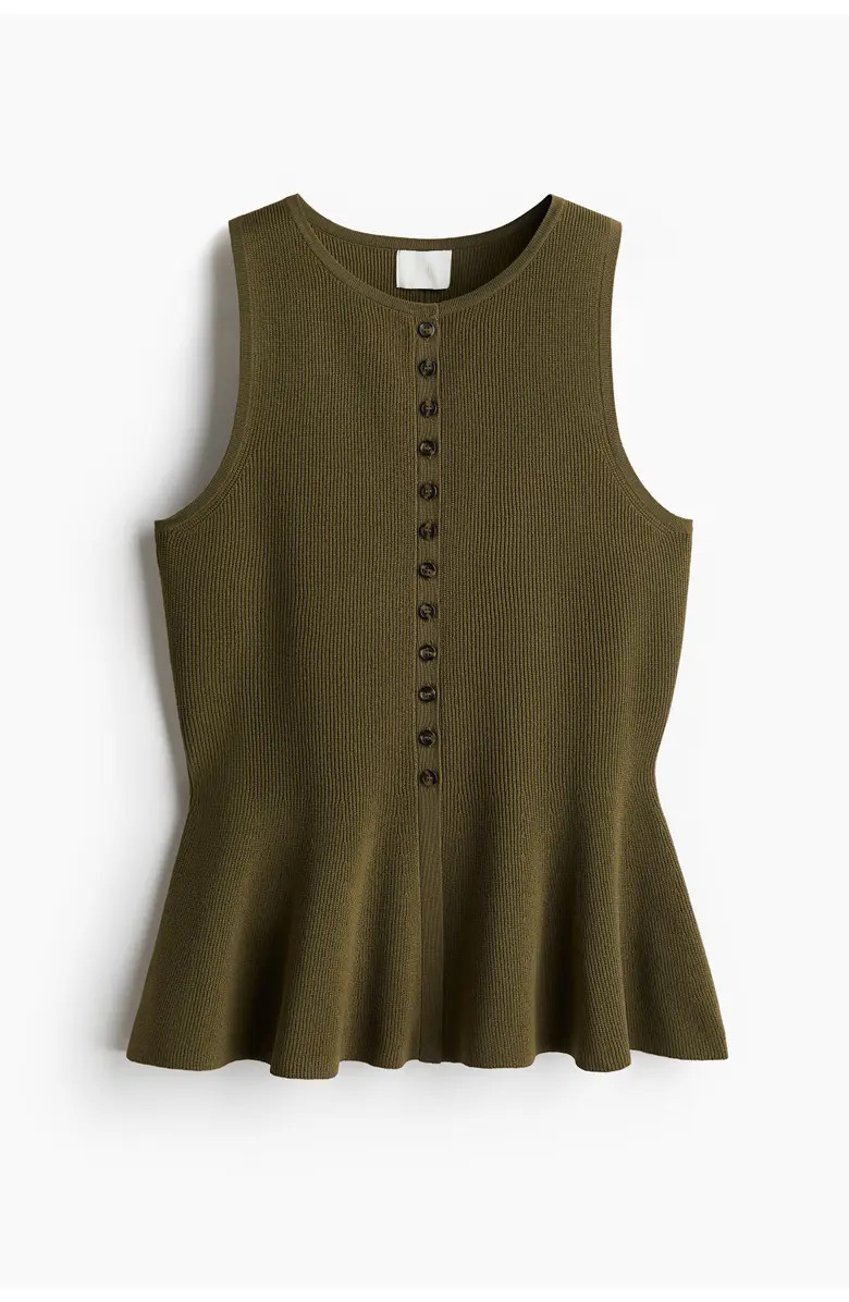 H&M Rib-knit Peplum Waistcoat | Nordstrom | Nordstrom