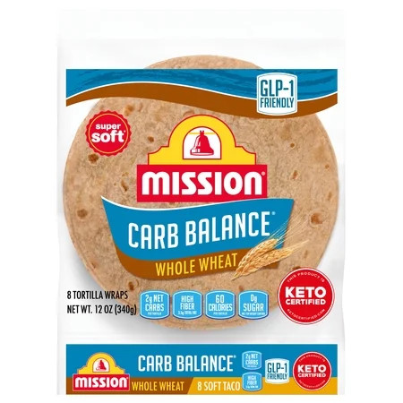 Mission Carb Balance Whole Wheat Flour Tortillas, Soft Taco Size, 8 Count | Walmart (US)