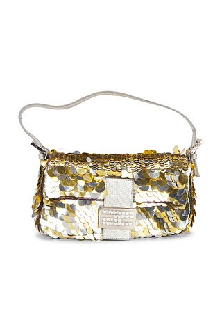 Fendi Metallic Paillettes Baguette Shoulder Bag | FWRD 