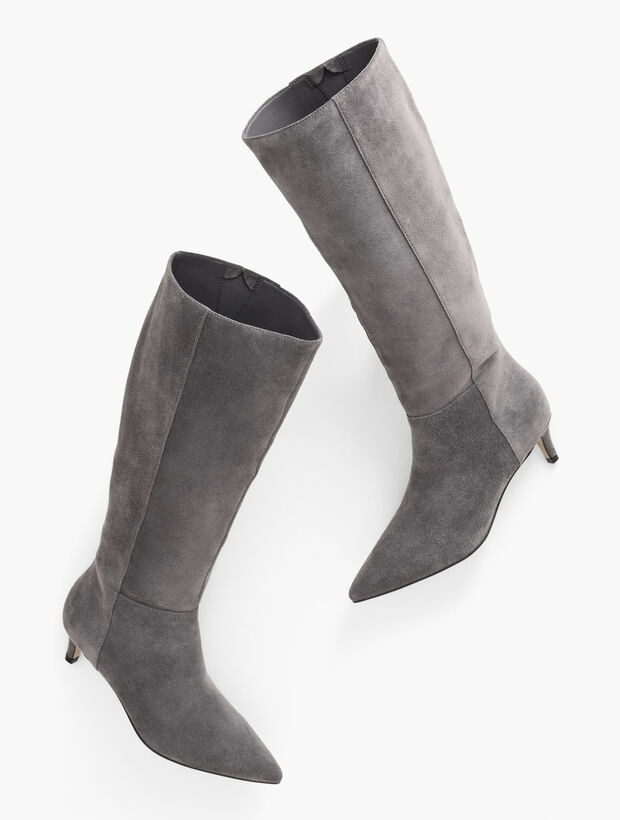 Kait Suede Kitten Heel Boots | Talbots