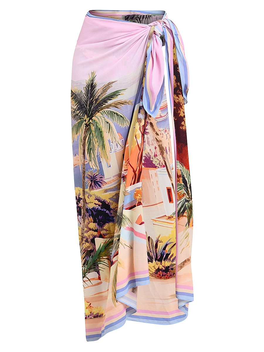 Women's Maribel Postcard-Print Long Pareo | Saks Fifth Avenue