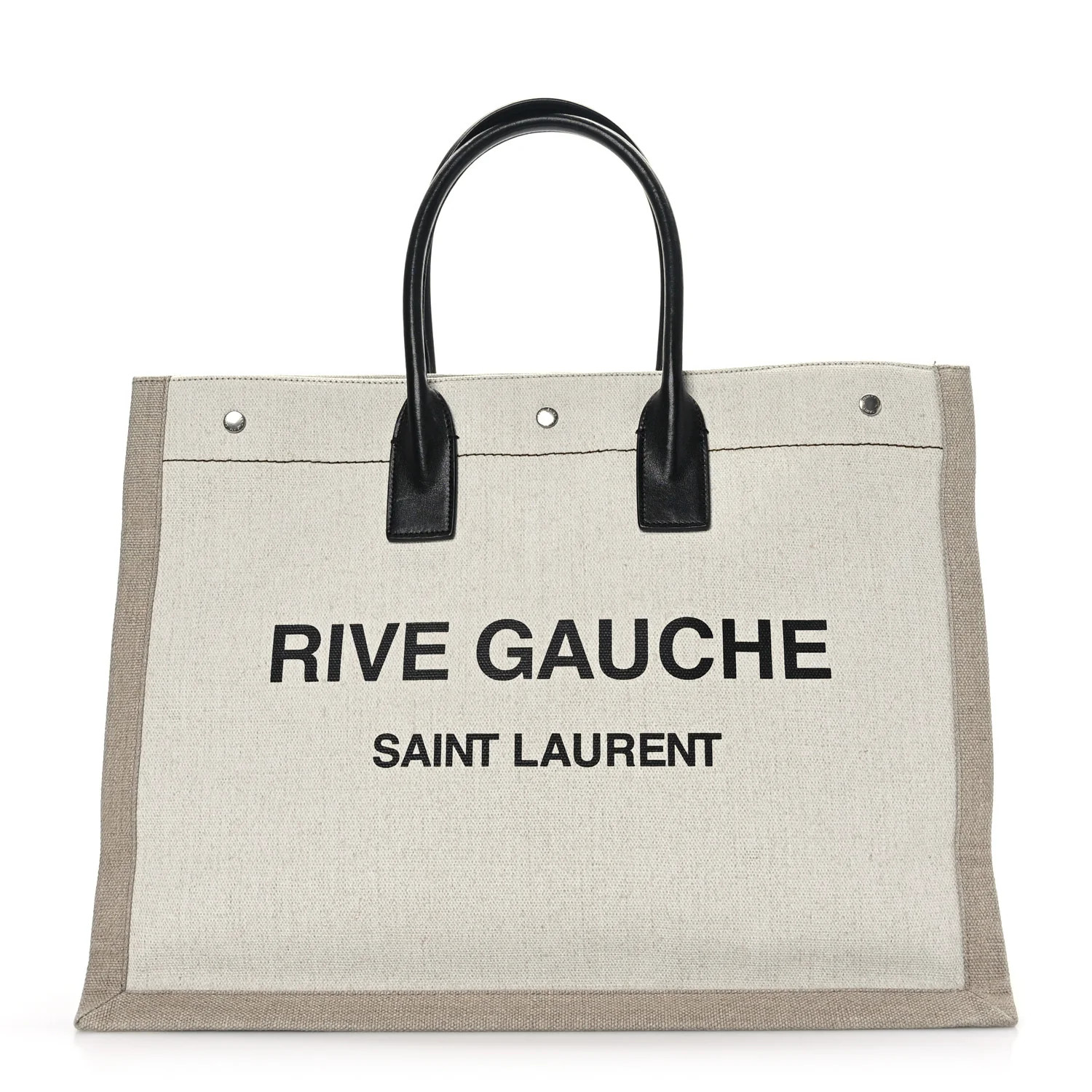 Linen Calfskin Rive Gauche Tote Optic White | FASHIONPHILE (US)