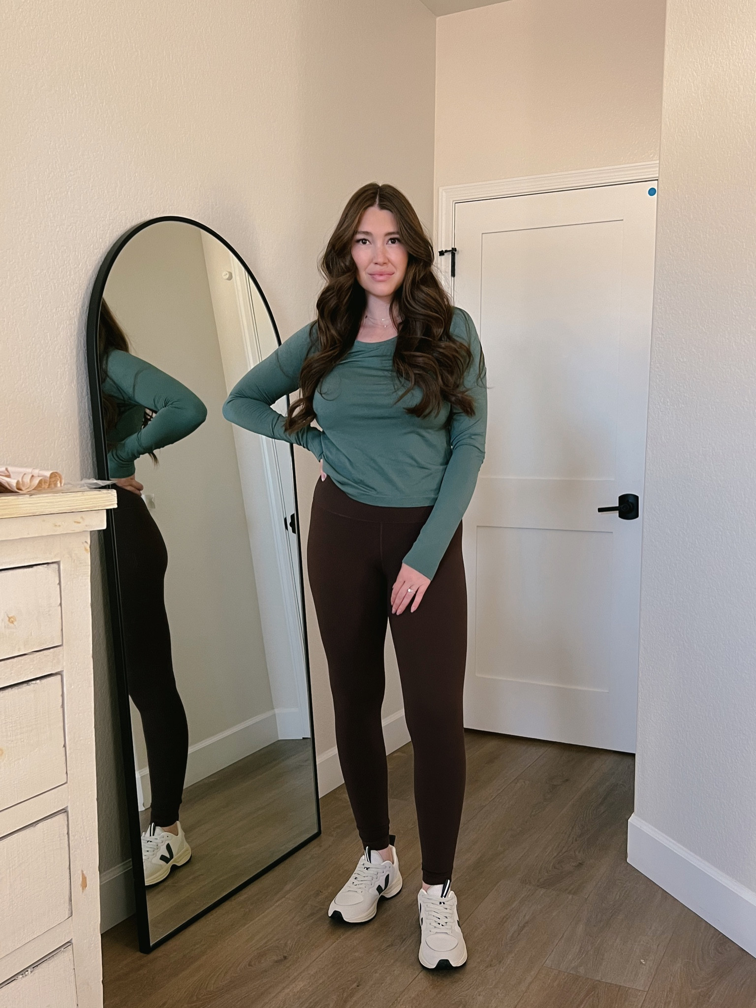 Wearing true size 8 in top
Wearing true size 6 in leggings 

#LTKstyletip #LTKfitness #LTKfindsunder100