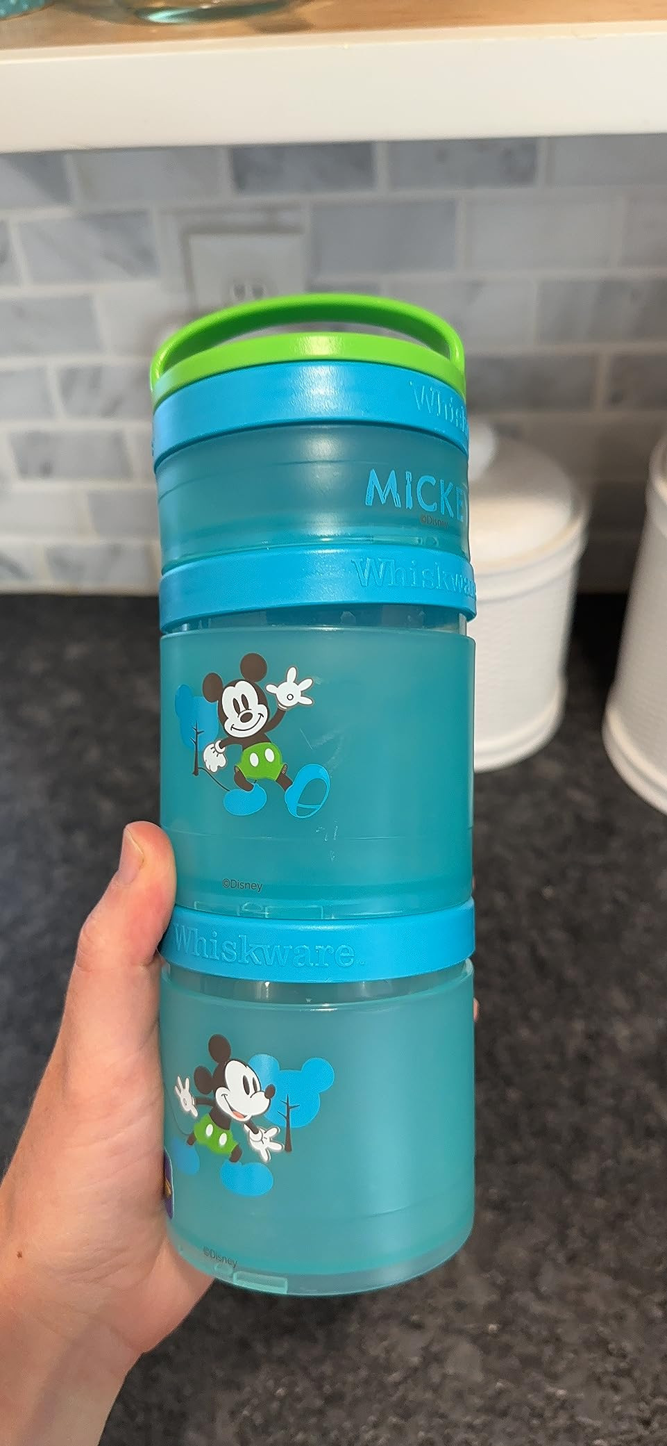 Whiskware Disney Stackable Snack Containers for Kids and Toddlers, 3 Stackable Snack Cups for Sch... | Amazon (US)