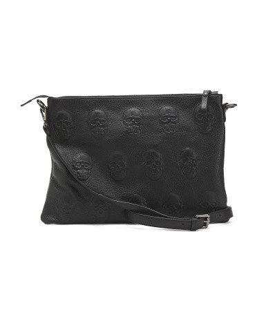 Made In Italy Leather Multi Skull Crossbody | TJ Maxx