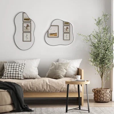 Asymmetrical Cloud Shaped Wall Mirror（Set of 2） | Wayfair North America
