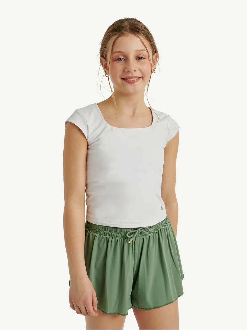 Justice Girls Seamless Cap Sleeve Tee, Sizes XS - XLP | Walmart (US)