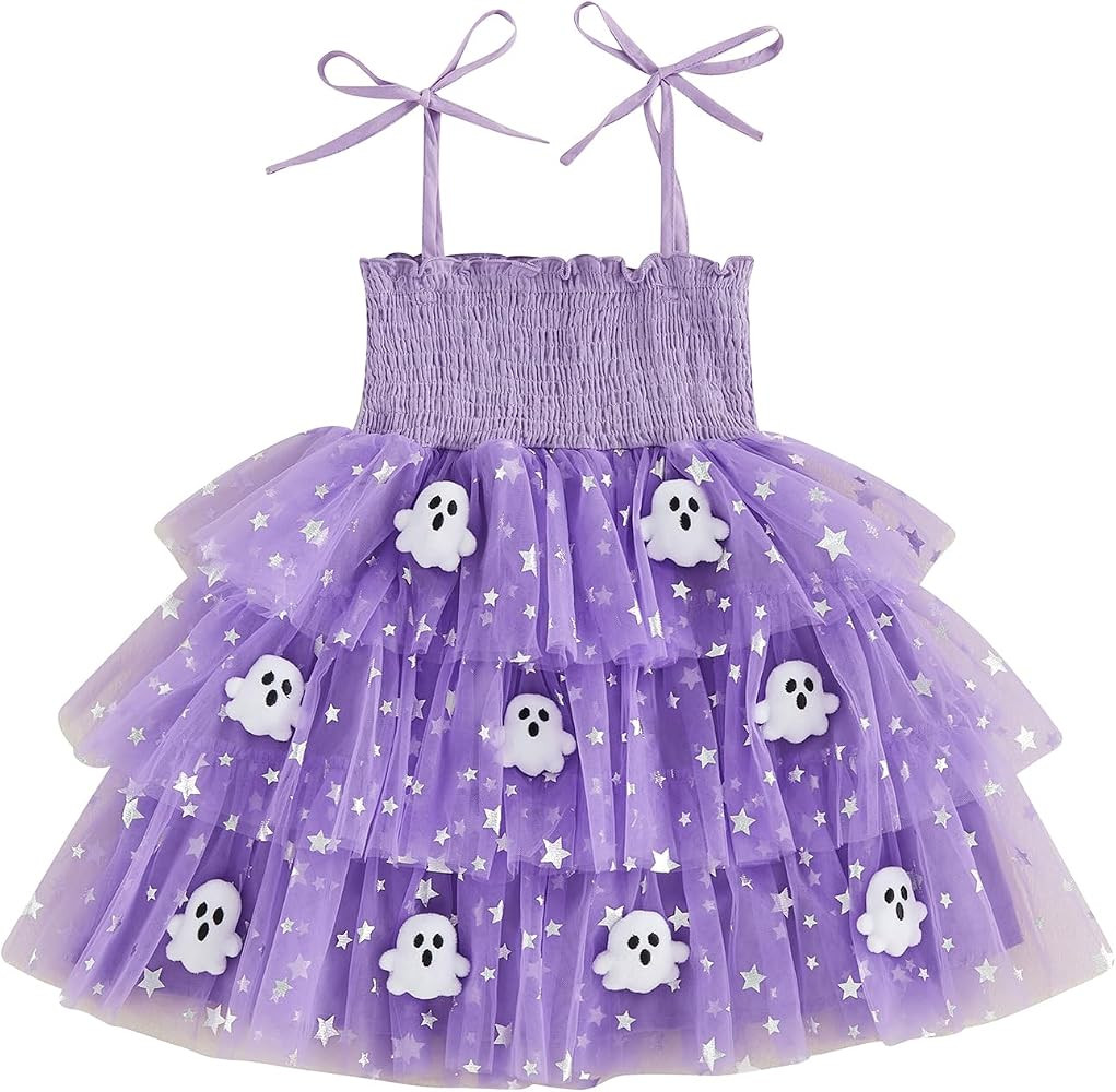 Toddler Valentines Outfit Girl Baby Heart Fly Sleeve Mesh Layered Princess Dress Little Girls Sum... | Amazon (US)
