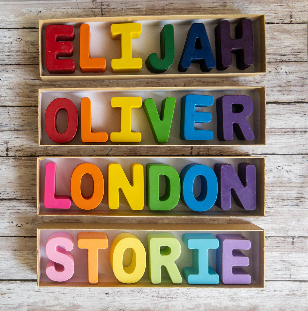 Crayon Name Gift Set, Kids Birthday Crayons, Stocking Stuffer, Easter Gift, Kids Gift, Kids Valen... | Etsy (US)