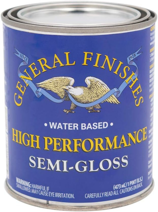 General Finishes High Performance Water Based Topcoat, 1 Pint, Semi-Gloss | Amazon (US)