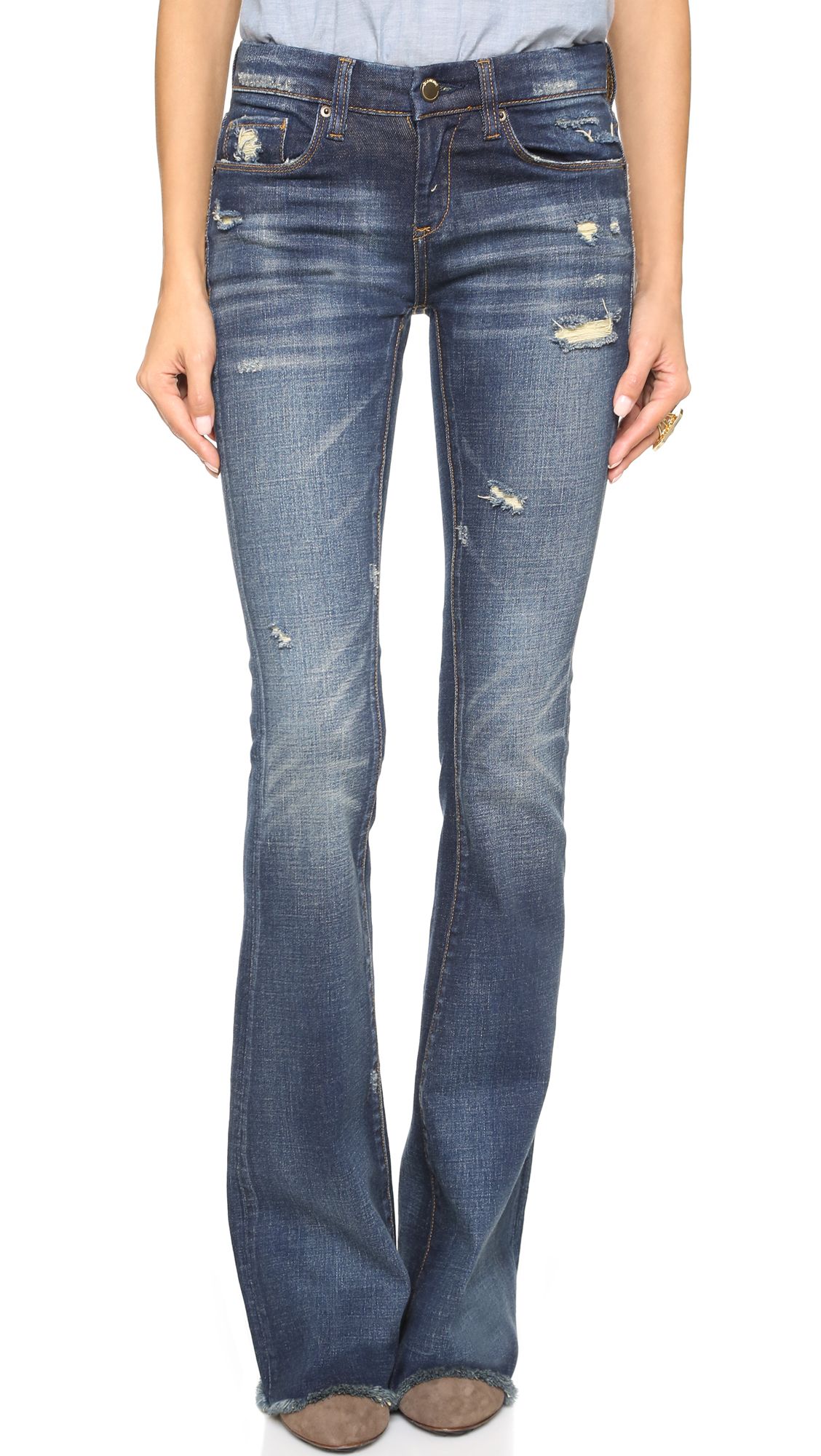 Blank Denim Distressed Flare Jeans - D.A.R.E. | Shopbop