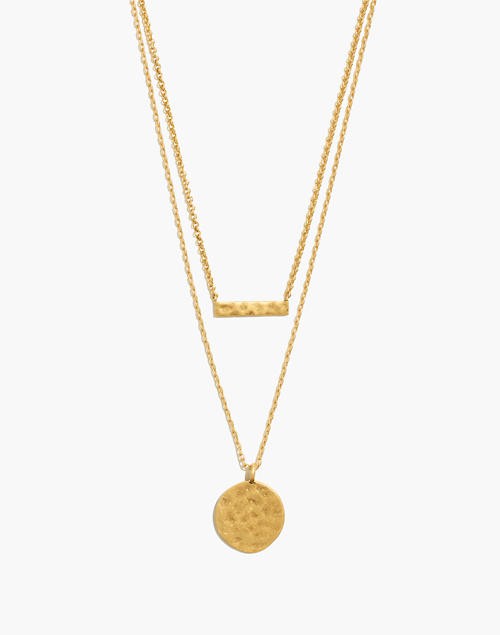 Hammered Bar and Coin Necklace Set | Madewell