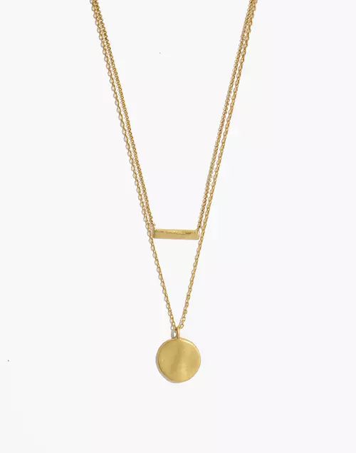 Hammered Bar and Coin Necklace Set | Madewell