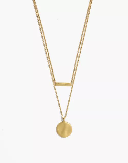 Hammered Bar and Coin Necklace Set | Madewell