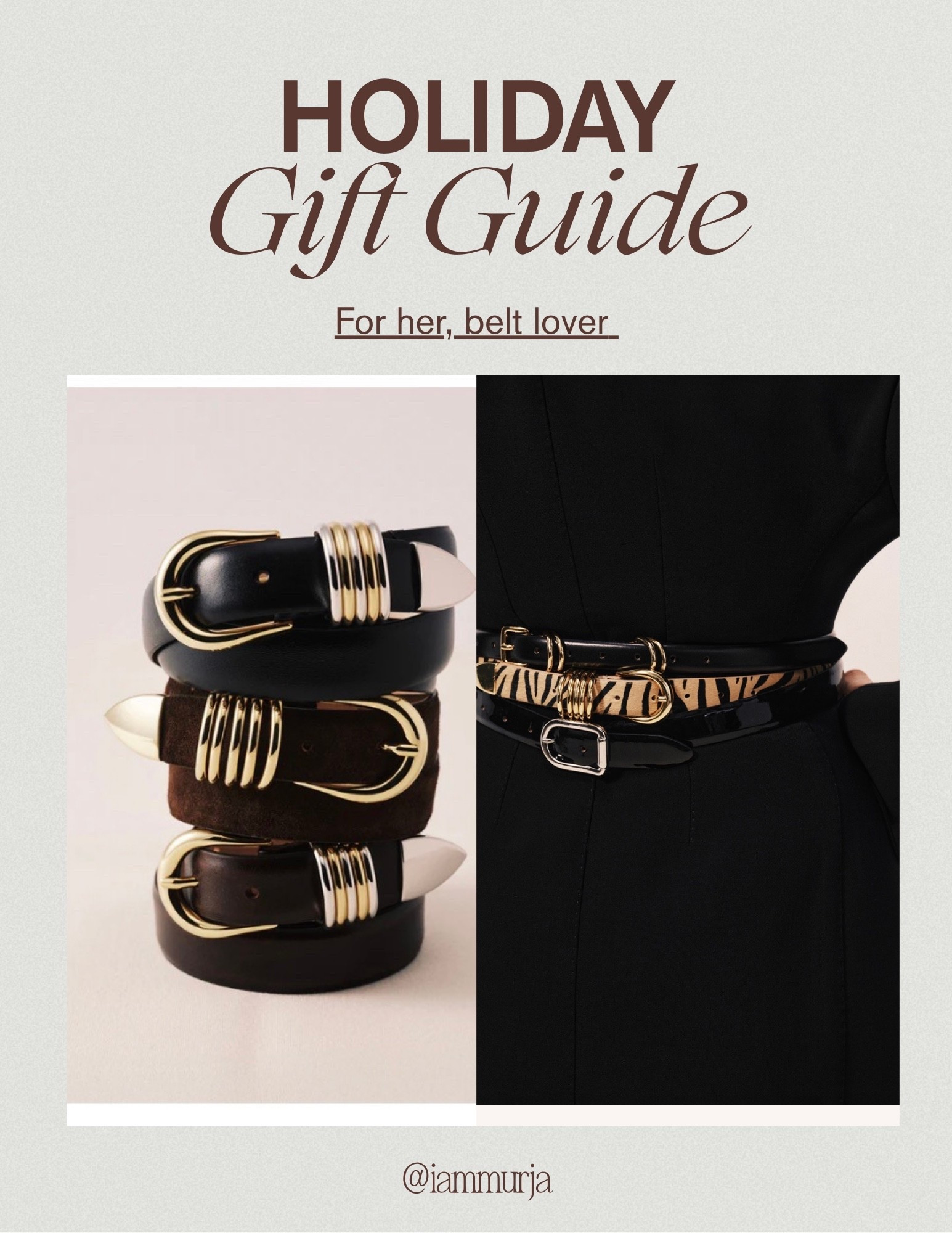 Gift Guide: The Belt Edit ✨
Elevate her wardrobe with the perfect finishing touch! From chic statement buckles to everyday classics, these belts are timeless pieces she’ll reach for all year long. Style made simple, gifting made easy. 🎁💛

#GiftGuide #WomenStyle #BeltEdit #HolidayGifts #FashionFinds #GiftIdeasForHer

#LTKSaleAlert #LTKHoliday #LTKGiftGuide