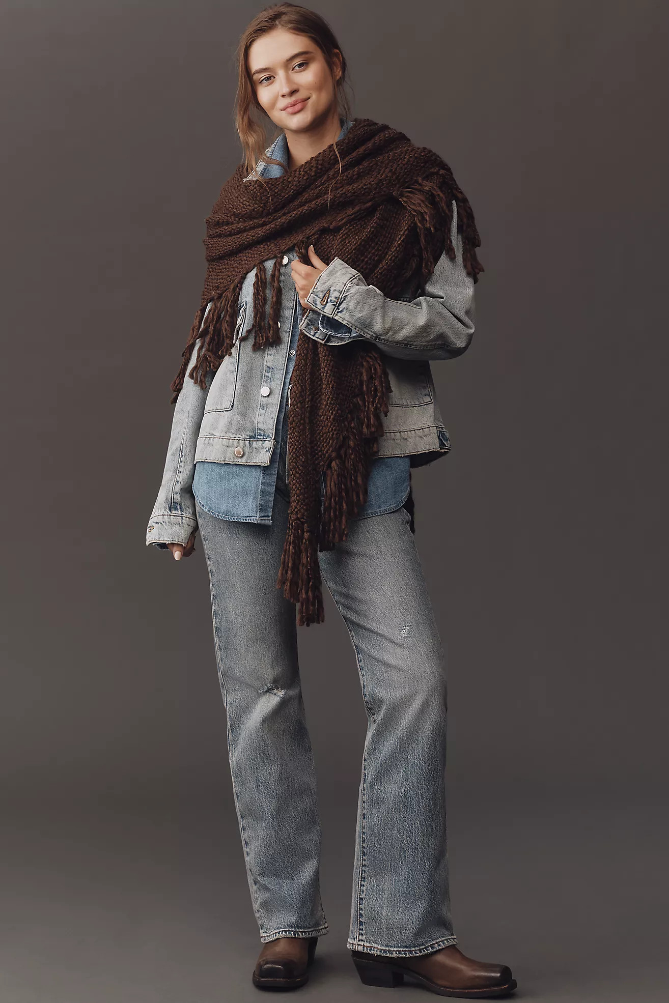 By Anthropologie Oversized Fringe Wrap | Anthropologie (US)