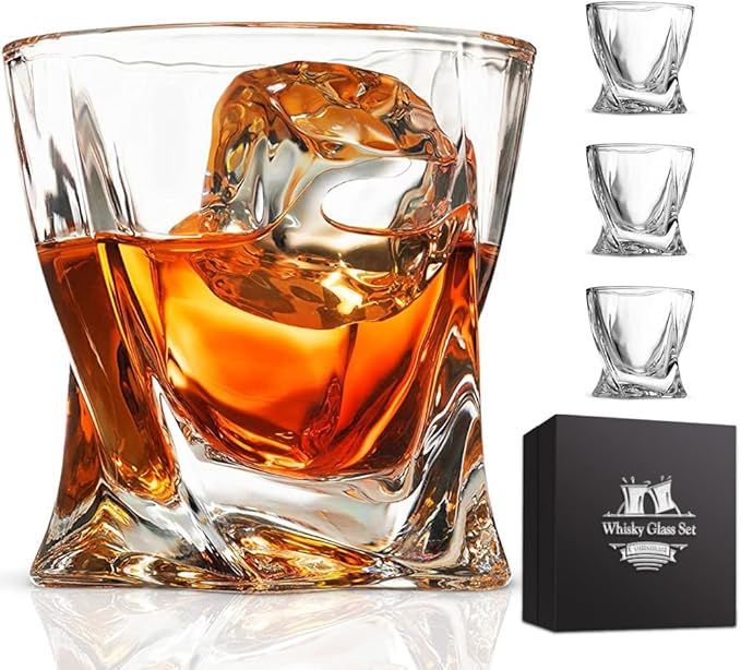 Comsmart Whiskey Glass Set of 4 with Luxury Box, 10 oz Crystal Old Fashioned Lowball Rocks Glasse... | Amazon (US)