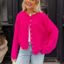 Knit Cardigan for Women Fashionable Versatile Solid Color Long Sleeve Loose Button Down Sweater Y... | AliExpress (US)