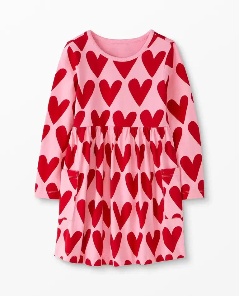Valentines Long Sleeve Print Pocket Dress | Hanna Andersson