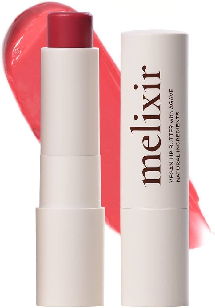 Melixir Vegan Lip Butter #05 Dewy Rose(Tinted) (+11 more colors), Bee Free, Petrolatum Free, Deep... | Amazon (US)