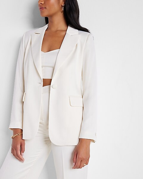 Rachel Zoe Satin One Button Notch Lapel Blazer | Express