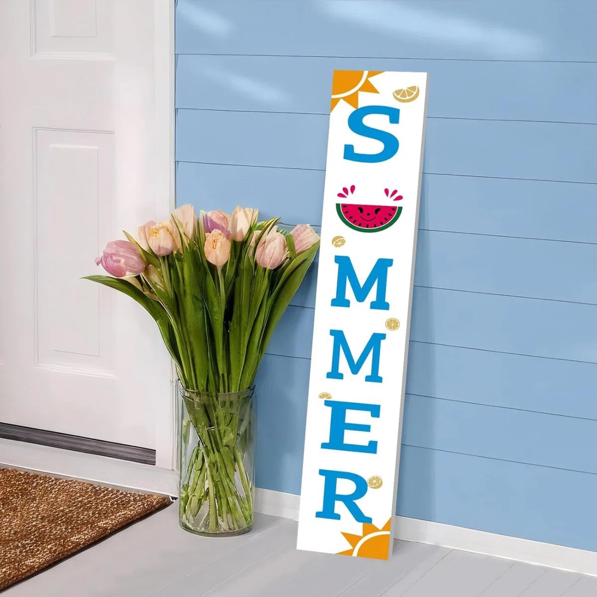 One of the easiest ways to refresh your porch? A tall seasonal sign 🙌
This spring/summer porch leaner adds color and personality without a full decor overhaul.
Instant front door glow-up. 

 #LTKHome
