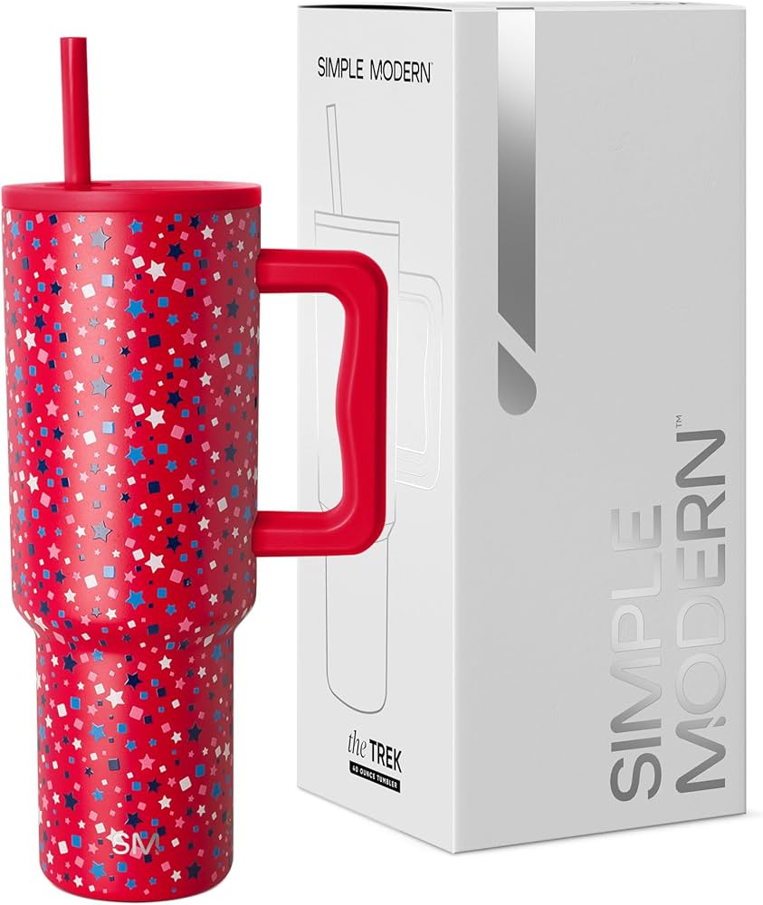 Simple Modern 4th of July 40 oz Trek Tumbler with Handle and Straw Lid | Cup Holder Friendly Insu... | Amazon (US)