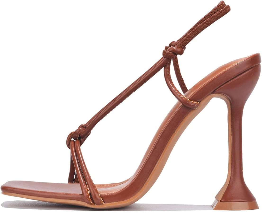 Cape Robbin Wild Sexy High Heels for Women, Studded Square Open Toe Shoes Heels | Amazon (US)