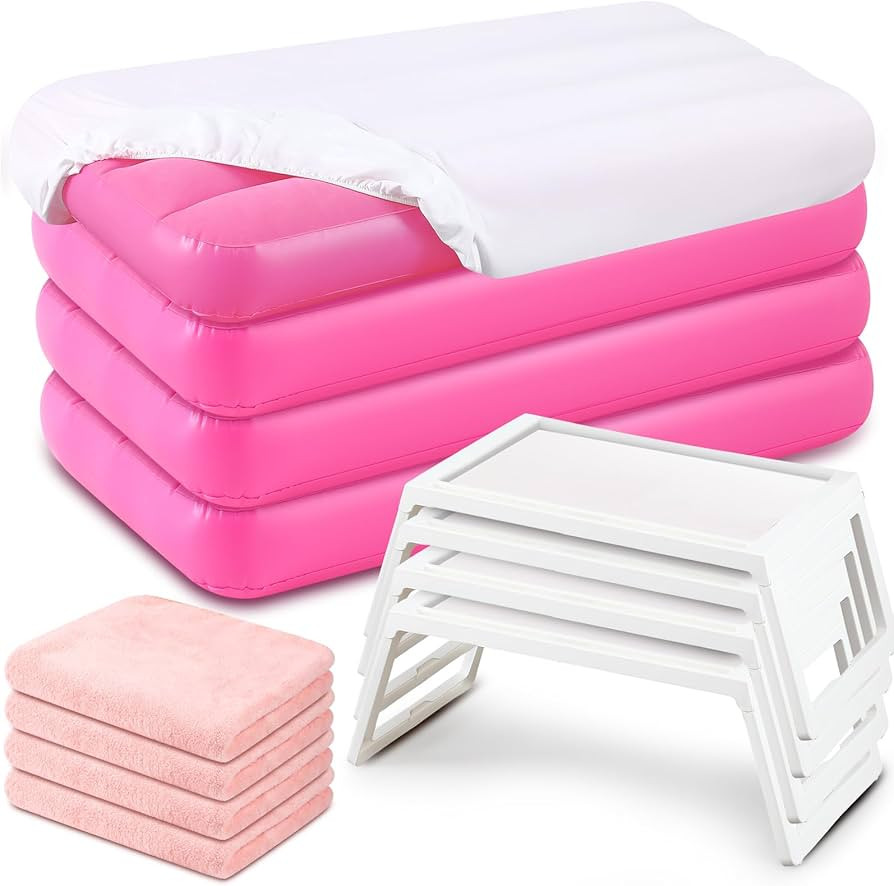Windyun 16Pcs Kids Slumber Party Supplies -4 Kids Air Mattress with White Fitted Sheet, Breakfast... | Amazon (US)