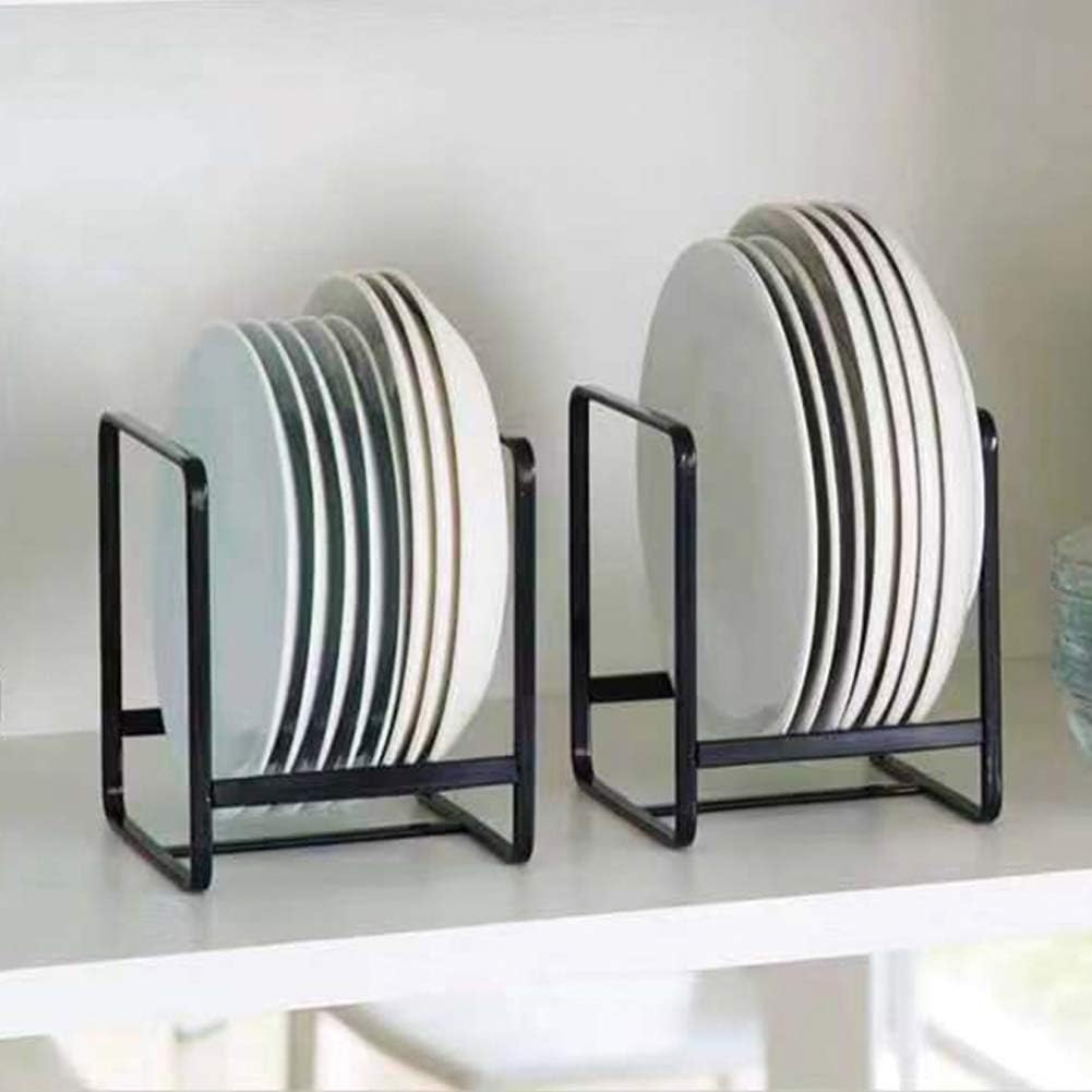 2PCS Plate Holders Organizer, Metal Dish Storage Dying Display Rack for Cabinet, Counter and Cupb... | Amazon (US)