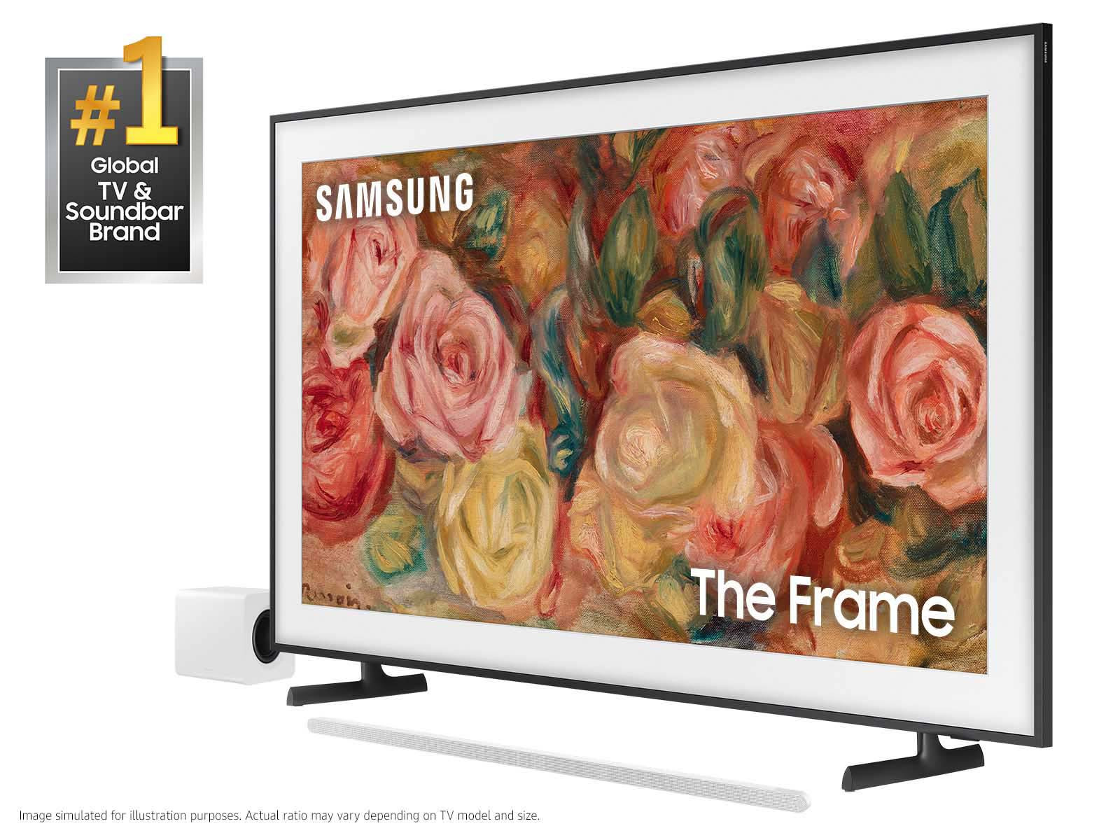 75" Class The Frame QLED 4K with Ultra-slim 3.1.2ch. Wireless Dolby ATMOS Soundbar w/ Q-Symphony ... | Samsung