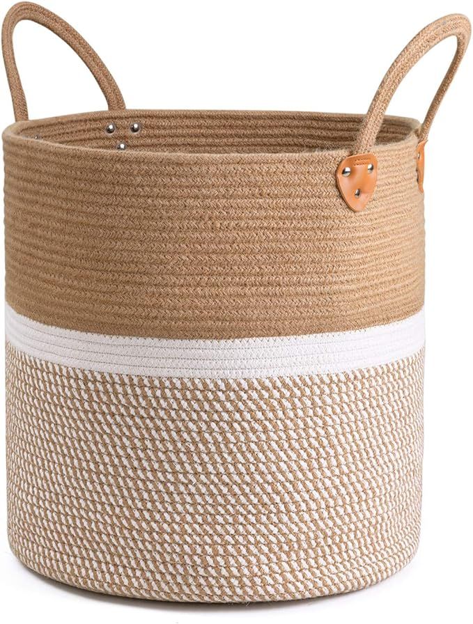 CHICVITA Extra Large Jute Basket Woven Storage Basket with Handles – Natural Laundry Basket Toy... | Amazon (US)