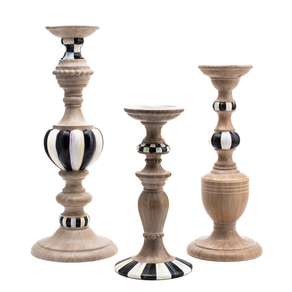 Courtly Pillar Candle Holders, Set of 3 | MacKenzie-Childs