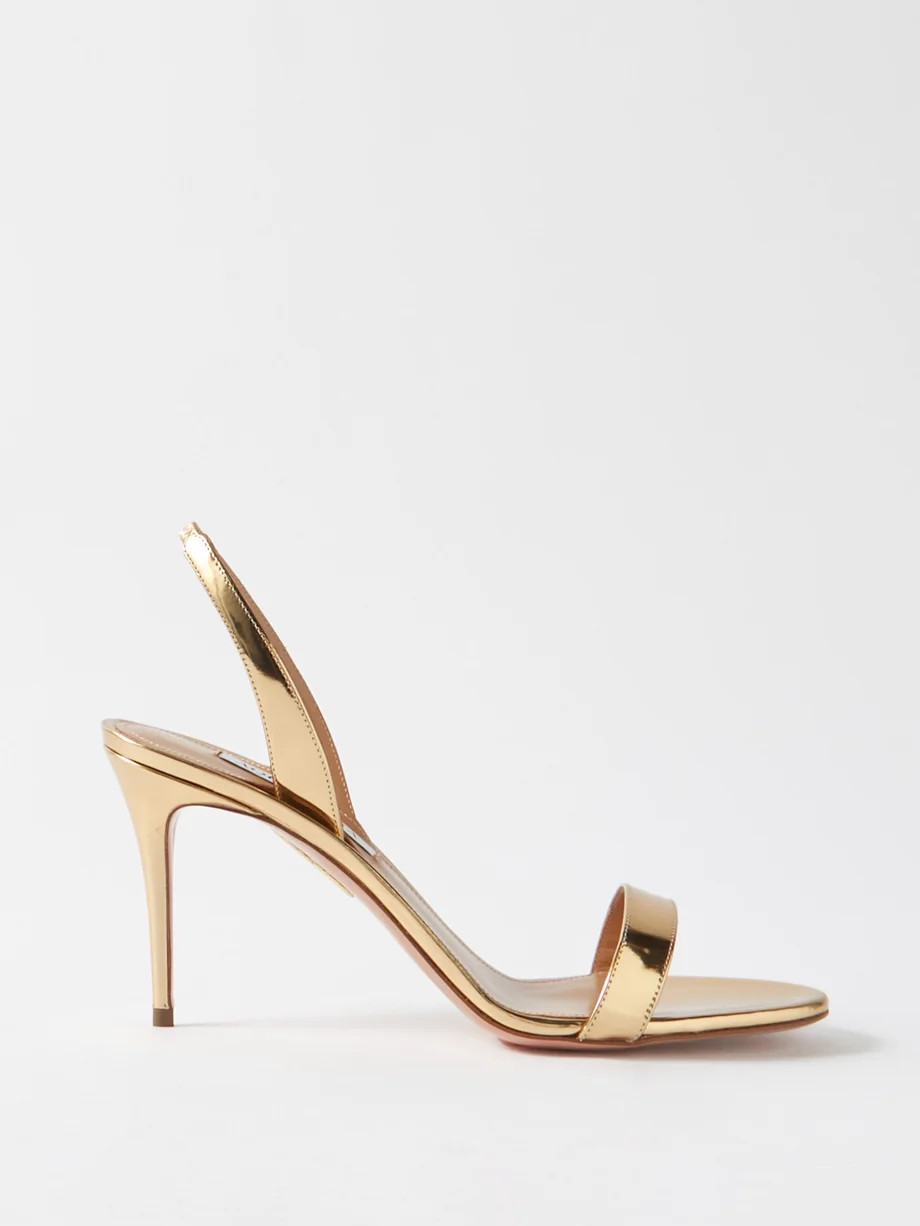 So Nude 85 slingback mirrored-leather sandals | Aquazzura | Matches (UK)