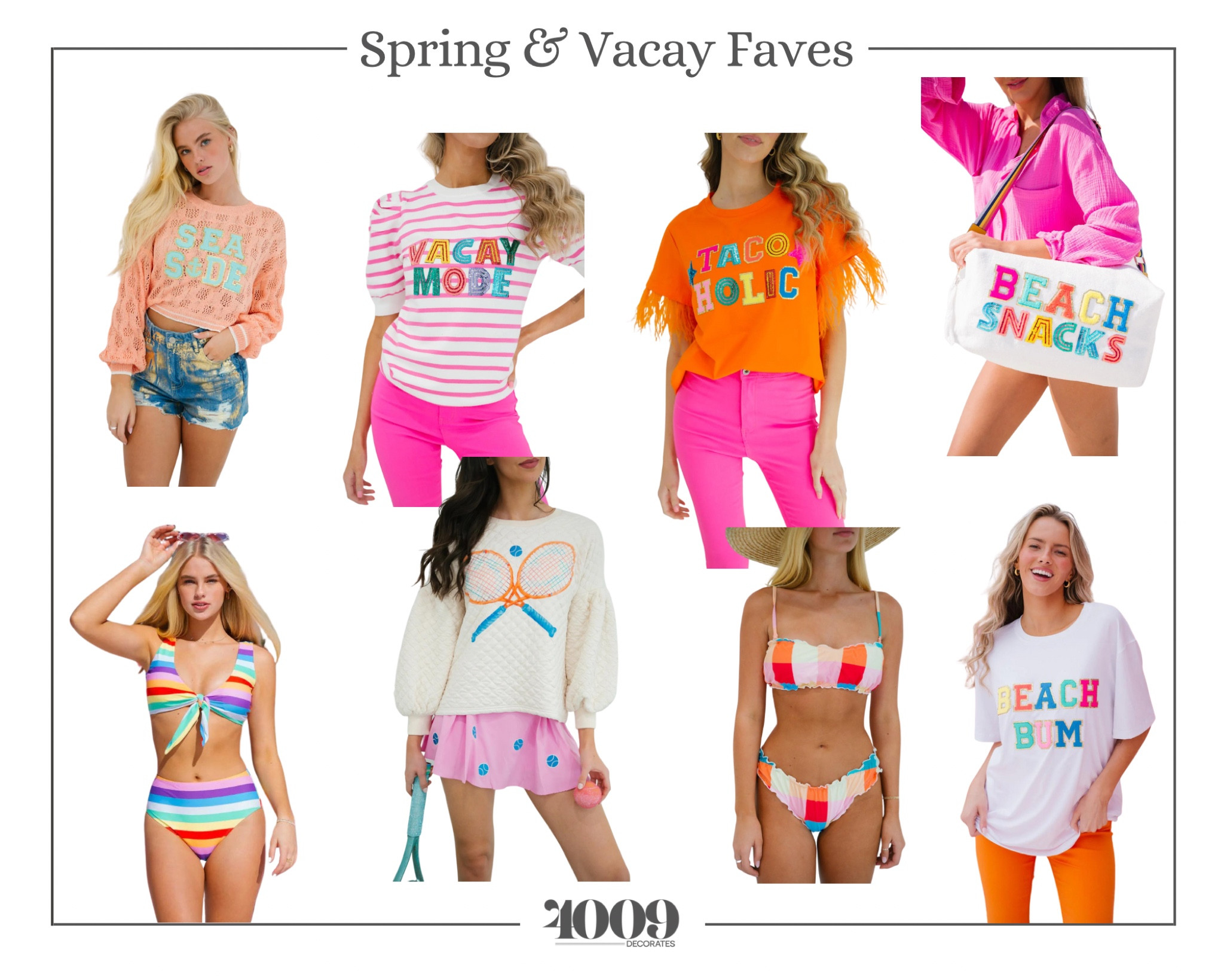 Spring & Vacay Faves! 
Spring tops, vacation outfit, swim, swimwear, bikini, tennis, tacos, taco lover, poolside, pool bag, seaside, sea side, beach, beach bum, beach bag

#LTKSeasonal #LTKFind #LTKstyletip