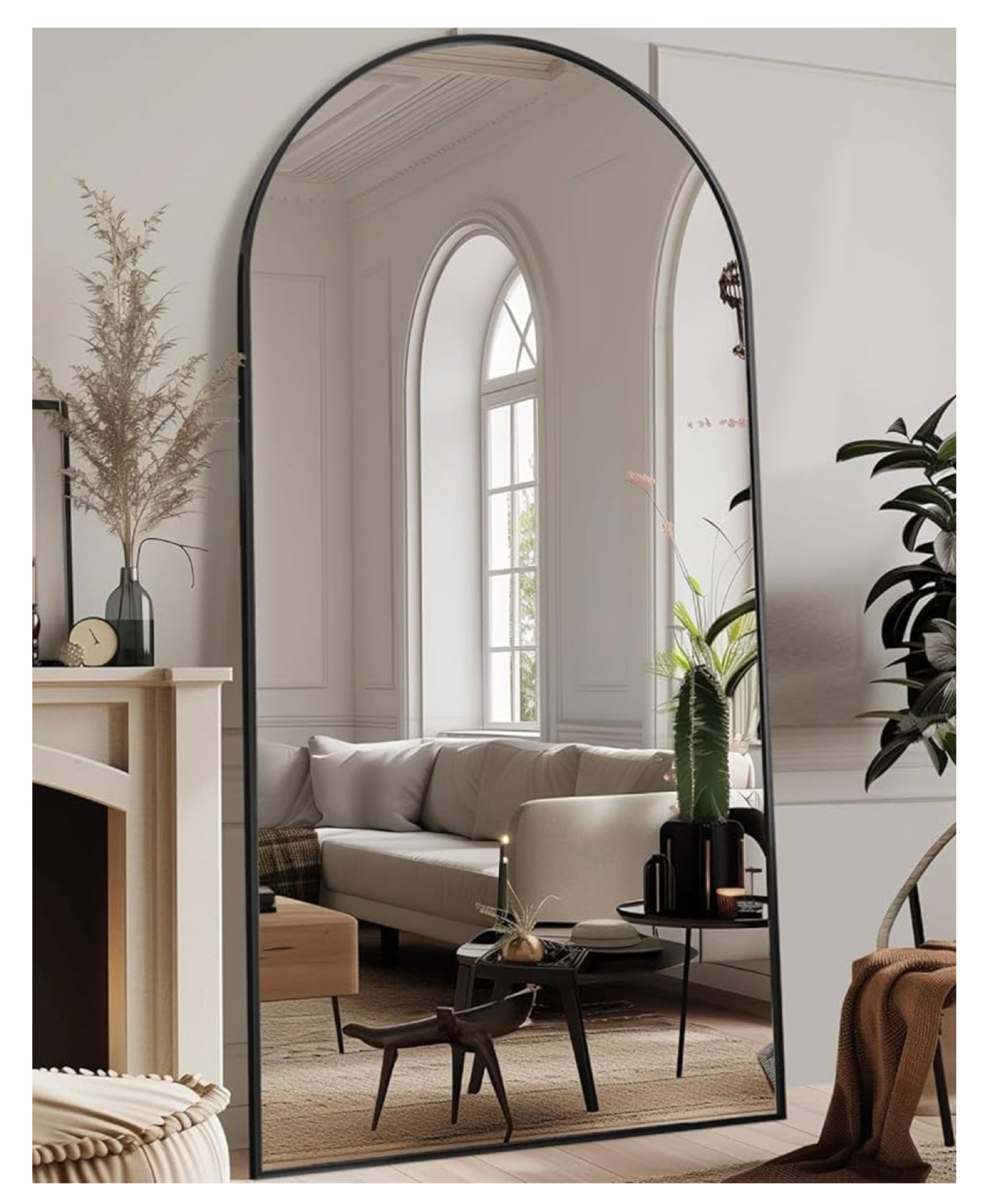 Full Length Mirror, 81"x41" Arched Floor Mirror Freestanding