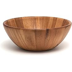 Lipper International Acacia Round Flair Serving Bowl for Fruits or Salads, Large, 12" Diameter x ... | Amazon (US)
