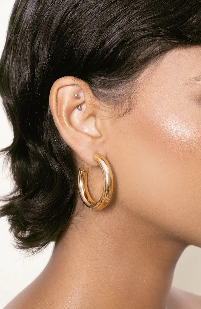 Medium Thick Classic Hoop Earrings | Nordstrom