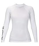 Hurley Junior's One & Only Long Sleeve Fitted Rashguard SPF Protection Shirt, White/Black, S | Amazon (US)