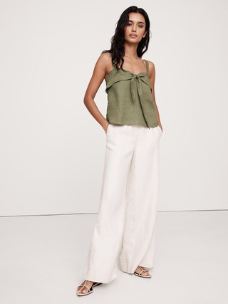 Linen Tie-Front Tank | Banana Republic (US)