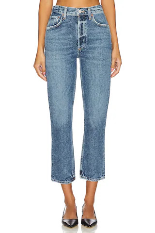 AGOLDE Riley High Rise Straight Crop in Moor from Revolve.com | Revolve Clothing (Global)