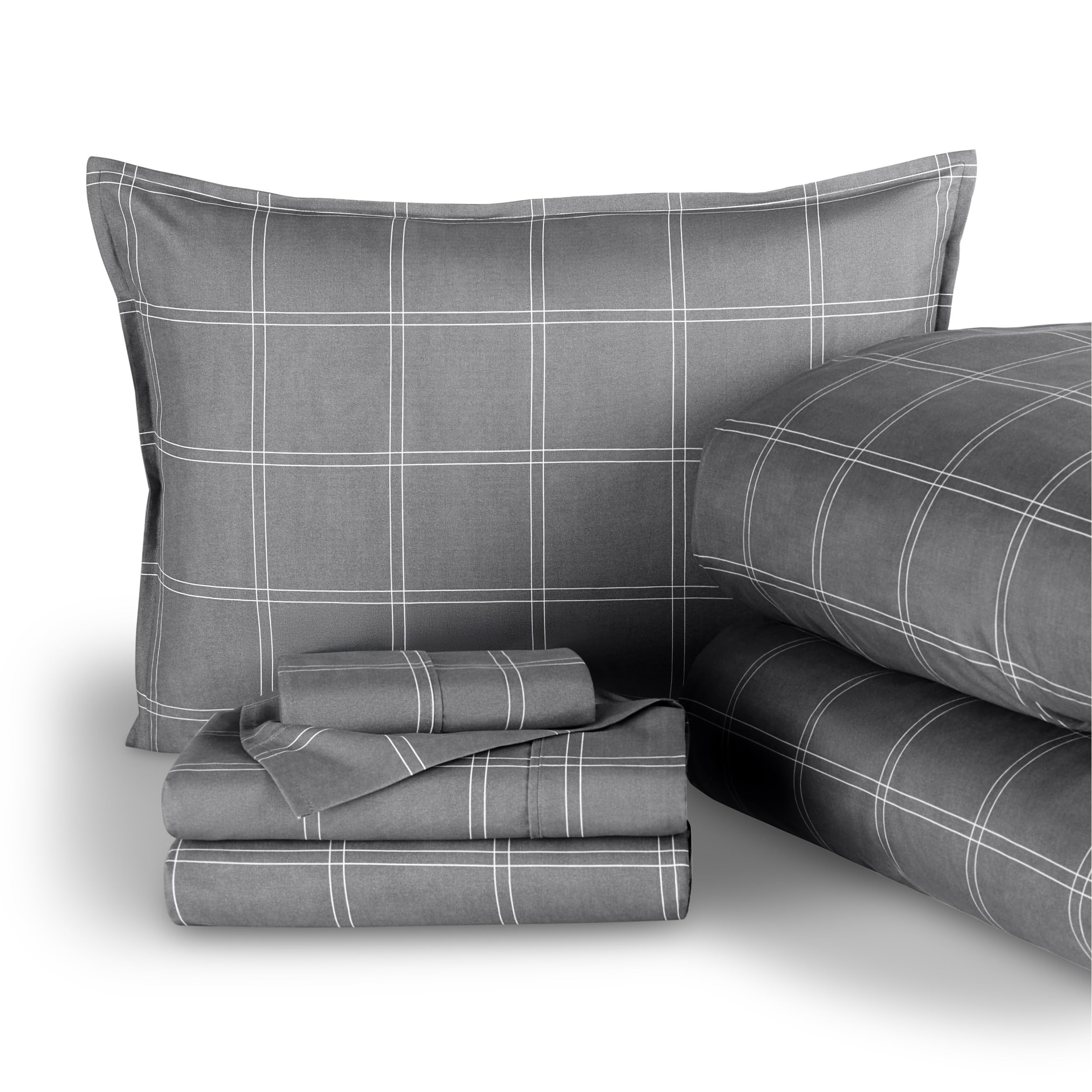 Bare Home Bedding Set 4 Piece Comforter & Sheet Set - Twin XL - Track Stitch - Goose Down Alterna... | Amazon (US)