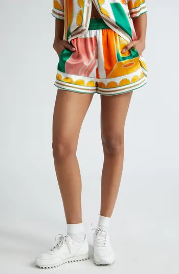 Casablanca Summer Court Silk Shorts | Nordstrom | Nordstrom