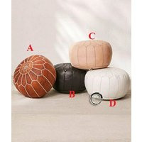 Moroccan Pouf 40% Off Leather Pouf Ottoman Morrocan Pouffe | Etsy (US)