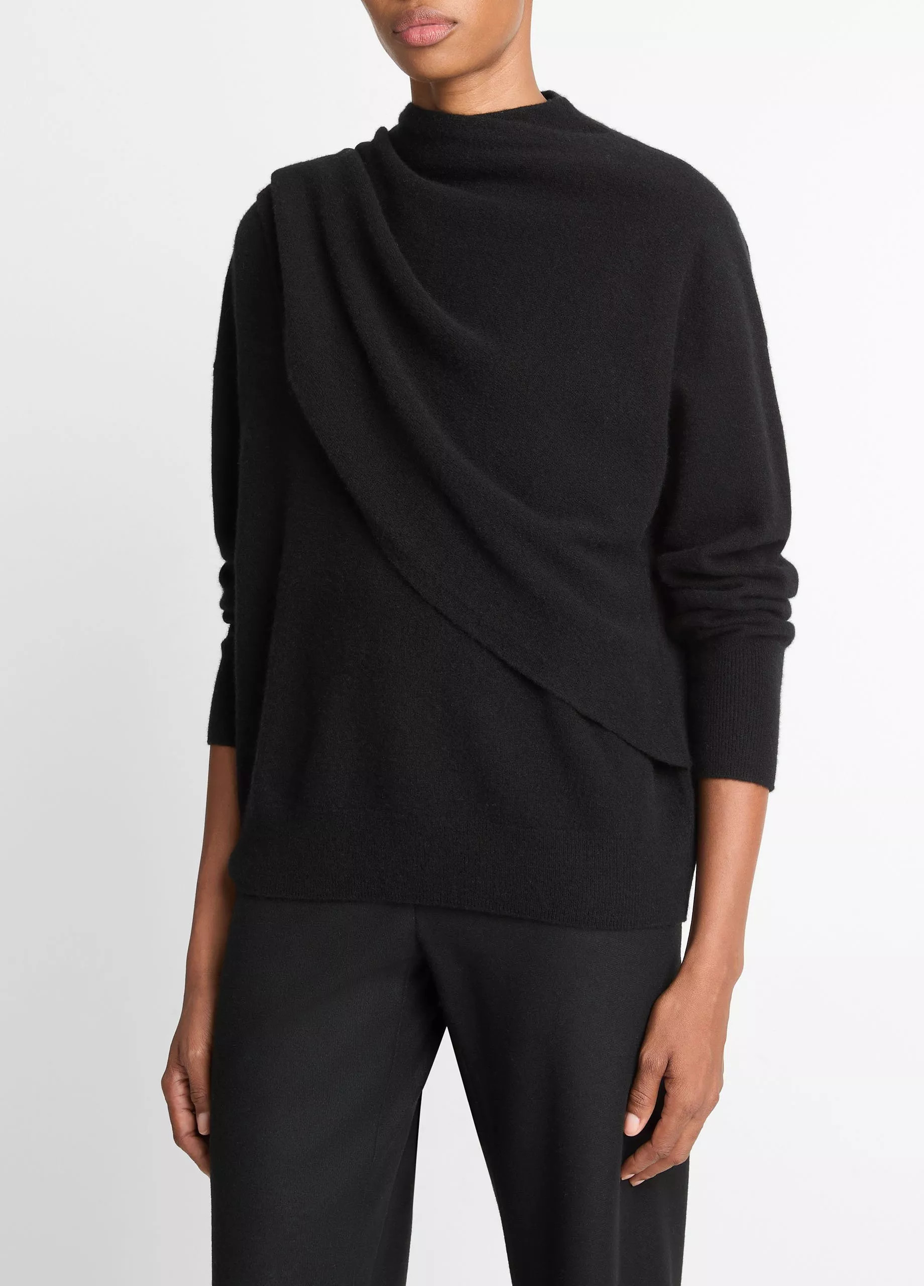 Buy Draped-Shawl Wool-Cashmere Sweater for USD 498.00 | Vince | Vince LLC