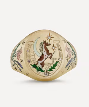 18ct Gold Wild Horse Signet Ring | Liberty London (UK)