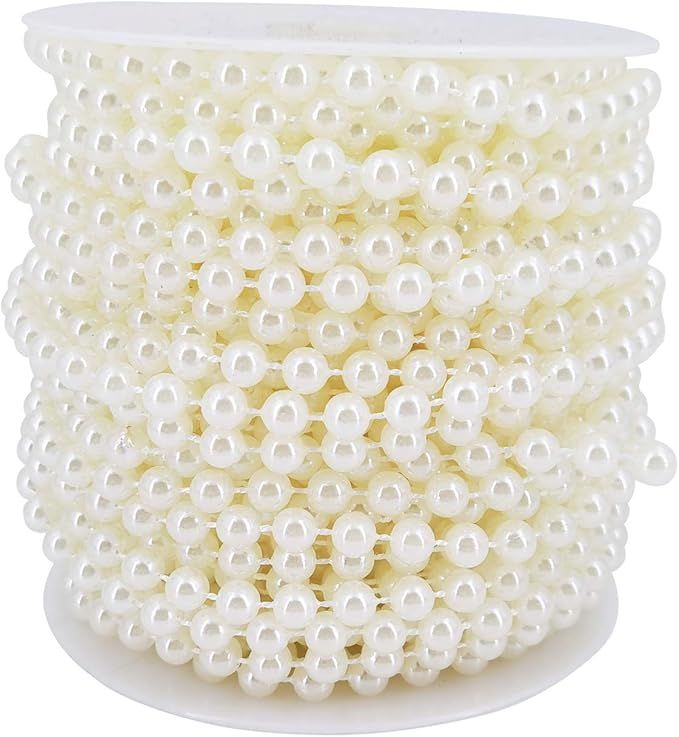 INSPIRELLE 6MM Ivory Faux Pearl Beads 18M Garland Pearl Bead Roll Strand for Wedding Party Decora... | Amazon (US)
