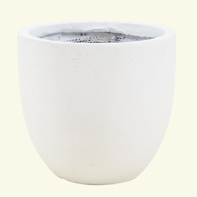 Luxen Home 17.75-in W x 17.13-in H White Mixed/Composite Planter | Lowe's