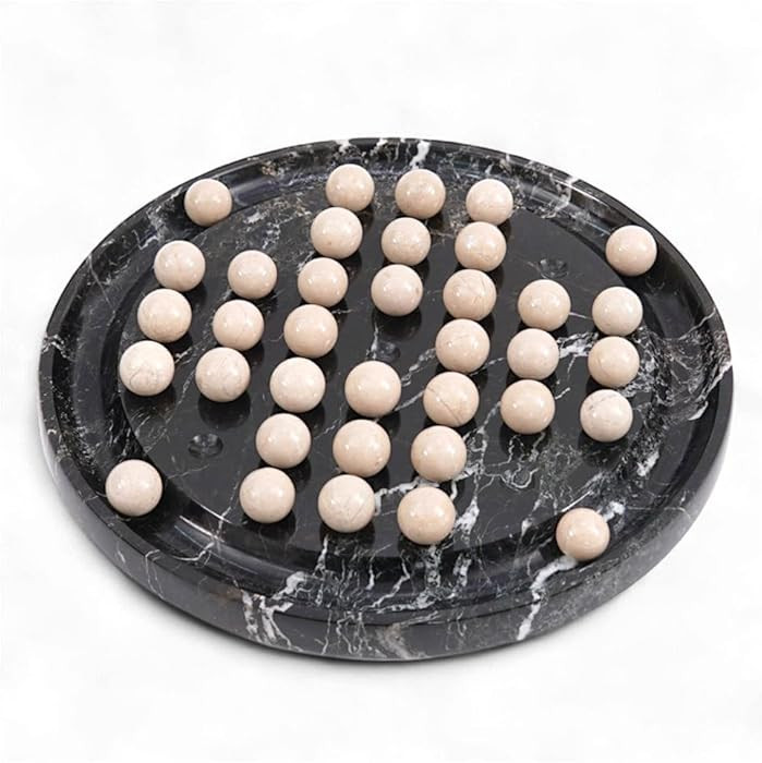 Marble Solitaire Board Game 10" Black Single Player Logic & Focus Board Game with 42 Verona Marbl... | Amazon (US)