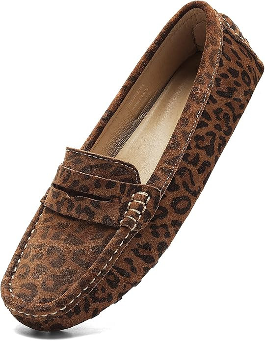 Osslue Women's Suede Leather Casual Penny Loafers Retro Ladies Moccasins Driving Mocs Comfort Sli... | Amazon (US)